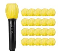 QUARKZMAN 20Pcs Cubierta Desechable Para Micrófono Tela No Tejida Clásica Retro Dinámica Para Micrófono Vocal Cubierta Antiviento Para PodMic Para KTV Sala De Grabación Amarillo