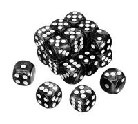 QUARKZMAN 20Pcs Dados Estándar De 6 Caras Coloreados, Juego De Dados Acrílicos D6 Mini Poliédricos con Diseño De Perla para Juegos De Mesa O Aprendizaje De Matemáticas, Puntos Negros/Blancos