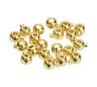 QUARKZMAN 20pcs de Cuentas De Crimp Redondas, 3.2mm Separadores De Cobre Conectores Componentes Para Bisutería Sueltos Topes Finales Para Pendientes Collares Pulseras, Dorado
