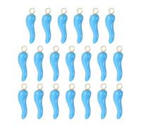 QUARKZMAN 20Pcs Encanto De Chile 19x5mm Colgante De Esmalte De Aleación Vegetal Lindo Al Por Mayor Para Hacer Joyería Pulseras Collares Arete Llavero Accesorios DIY, Azul Cielo