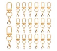 QUARKZMAN 20Pcs Ganci A Doppia Testa Girevoli Con Moschettone A Forma Di Chela Di Aragosta, Ganci Portachiavi, Per Creazione Di Gioielli, Portachiavi, Borse, DIY Artigianato, KC-Gold