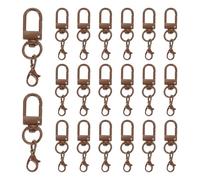 QUARKZMAN 20Pcs Ganci A Doppia Testa Girevoli, Ganci Aragosta Metallici, Fermagli Girevoli Per Creazione Di Gioielli, Portachiavi, Borse, Accessori Fai Da Te, Marrone Scuro