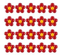QUARKZMAN 20Pcs Graziosi Bottoni A Gambo A Fiore, 15mm Bottoni A Gambo In Resina Per Cucito Decorativi Per Abbigliamento Camicie Gonne Vestiti Bluse Decorazioni DIY Artigianato, Red2