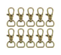 QUARKZMAN 20Pcs Hebillas Giratorias, Anillo D De 0.51 Pulgada Hebilla De Langosta Gancho De Metal Con Puerta De Resorte Para Hacer Bolsos Llaveros Correas De Cinturón, Bronce