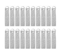 QUARKZMAN 20pcs Llavero de Fieltro Gris Claro, Colgante Rectángulo con Anillo de Acero Inoxidable en Blanco Bricolaje Escribible para Mochila Bolsa Llave Decoración DIY, 13x3cm(L*A)