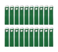 QUARKZMAN 20pcs Llavero de Fieltro Verde, Colgante Rectángulo con Anillo de Acero Inoxidable en Blanco Bricolaje Escribible para Mochila Bolsa Llave Decoración DIY, 13x3cm(L*A)