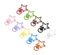 QUARKZMAN 20Pcs Llaveros En Forma De Estrella, 35 X 24mm Gancho Giratorio De Aleación De Zinc Para Manualidades DIY Y Colgantes De Bolsas, Juego De 10 Colores