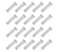QUARKZMAN 20Pcs M6 x 30mm Pasadores de Horquilla de Un Solo Orificio, 304 Acero Inoxidable Pasadores De Enganche De Cabeza Plana Para Cerradura De Remolque, Reparación De Mecánica