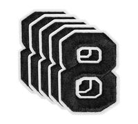 QUARKZMAN 20Pcs Parches de Números Termoadhesivas, 6cm Números de Transferencia de Calor de 8, Parches Decorativas para Ropa para Reparar, Planchar o Coser, Manualidades, Negro