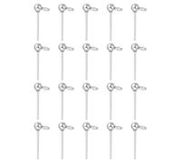 QUARKZMAN 20Pcs Pendientes De Bola Con Poste, 15x3mm Acero Inoxidable Alfiler De Pendiente Con Aro Horizontal Para Joyería De Bricolaje, Plateado