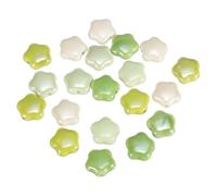 QUARKZMAN 20Pcs Perline A In Ceramica, 15mm Perline Spaziatrici In Porcellana Smaltata Kit Per Creazione DIY Bracciali Orecchini Collana Gioielli, Bianco/Verde Chiaro/Verde Mela