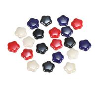 QUARKZMAN 20Pcs Perline A In Ceramica, 15mm Perline Spaziatrici In Porcellana Smaltata Kit Per Creazioni F Da Te Bracciali Orecchini Collane Gioielli, Nero/Scarlatto/Rosso/Bianco