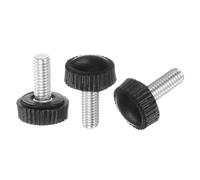 QUARKZMAN 20Pcs Pomos de Rosca Macho M5 X 12mm, Pomos de Sujeción de Tornillo de Pulgar con Mango de Plástico, Negro