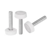 QUARKZMAN 20Pcs Pomos de Rosca Macho M5 X 30mm, Pomos de Sujeción de Tornillo de Pulgar con Mango de Plástico, Blanco