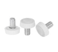 QUARKZMAN 20Pcs Pomos de Rosca Macho M6 X 9mm, Pomos de Sujeción de Tornillo de Pulgar con Mango de Plástico, Blanco