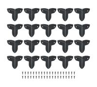QUARKZMAN 20pcs Protector de Esquinas Vintage, 23mm Protectores Metálicos de Borde de Acero Carbono con Tornillos Cubierta Decorativa de Metal para Muebles Borde Esquina Madera Caja, Negro