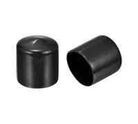 QUARKZMAN 20pcs Protectores de Rosca de Tornillo, 40mm Goma Tapas para Extremos Cubierta de Tapón Redondo de Vinilo para Proteger Roscas Tornillos Tubo Perno, Negro