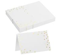 QUARKZMAN 20Pcs Tarjetas de Lugar Tarjetas Imprimibles con Borde de Línea para La Configuración de La Mesa en Bodas Cenas Eventos con Asientos Reservados Puntos Dorados en Blanco