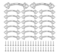 QUARKZMAN 20Pcs Tiradores Decorativos Mini, 1.9" Tiradores Mini Vintage Metal Para Cajones De Joyería Caja De Gabinete Aleación Para Muebles Cómoda Puerta Corrediza, Plata