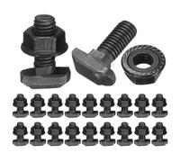 QUARKZMAN 20pcs Tornillos embebidos M8x20mm para ranura en T, tornillos de cabeza tipo martillo en acero al carbono en forma de T con tuercas hexagonales M8 para perfil