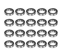 QUARKZMAN 20uds 6802-2RS Profunda Ranura Bolas Rodamientos 15mm Diámetro 24mm OD 5mm Grueso Cromo Acero Doble Sellado Rodamiento para Motores Bombas Transportadores