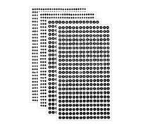 QUARKZMAN 2190 Pcs 3mm/5mm Pegatinas de Estrás para Manualidades, 4 Hojas de Pegatinas de Estrás Redondas Autoadhesivas, Pegatinas de Joyería de Cristal para Uñas (Negro)