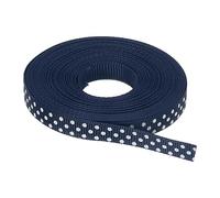 QUARKZMAN 22.5m Cintas Decorativas Grosgrain, Ancho 10mm Ribbon Manualidades Adorno con Puntos para Lazos Decoración Embalaje Regalo Flores Boda Navidad Fiestas Cumpleaños, Marino Azul