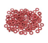 QUARKZMAN 220 Pcs Arandelas Planas De Fibra M3, Arandelas Planas De Aislamiento 3mm DI 7mm DE 0.5mm De Espesor Juntas De Papel De Acero Rojo Para Herramientas, Fontanería