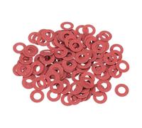 QUARKZMAN 220 Pcs Arandelas Planas De Fibra M6, Arandelas Planas De Aislamiento 6mm DI 12mm DE 0.5mm De Espesor Juntas De Papel De Acero Rojo Para Herramientas Fontanería Reparación General