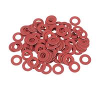 QUARKZMAN 220 Pcs Arandelas Planas De Fibra M8, Arandelas Planas Aislantes 8mm DI 16mm DE 1mm De Espesor Juntas De Papel De Acero Rojo Para Herramientas Fontanería Reparación General
