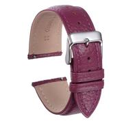 QUARKZMAN 22mm Correas de Reloj de Cuero Genuino Correa de Reloj Plana Rápida de Reemplazo de Cuero de Vaca Elegante Correa de Reloj con Hebilla de Acero Inoxidable Púrpura-Rojo