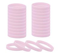 QUARKZMAN 24 Braccialetti In Gomma, Braccialetti In Silicone Elastici Colorati Unisex per Adulti E Ragazzi per Sport Squadre Giochi Feste Decorazioni Alla Moda, Rosa Fluorescente