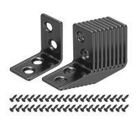 QUARKZMAN 24 Juegos De Escuadras En Ángulo Recto L 30 X 30 X 19mm Escuadras Metálicas De 90 Grados Para Unión Con Tornillos Para Fijación Estanterías De Madera Negro