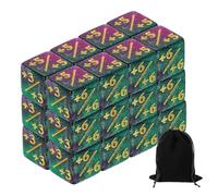 QUARKZMAN 24 Piezas De Dados Mágicos Contadores, Juego De Dados D6 De Fichas De Vida De Acrílico con Bolsa para Accesorios De Juego De Cartas Estándar, Verde Y Morado