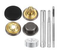 QUARKZMAN 24 Sets 15mm/24L Corchetes a Presión con 4pcs Instalación Herramienta, Botones de Aleación Metal Snap Botón para Coser Ropa Bolso Abrigos Cuero Lona Manualidad, Negro