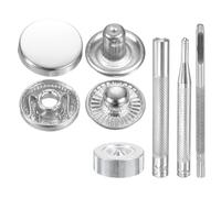 QUARKZMAN 24 Sets Corchetes de Presión, 12.5mm/21L Broches Metálicos con 4pcs Instalación Herramienta Botones de Aleación para Coser Ropa Bolso Abrigos Cuero Lona Manualidad, Plateado
