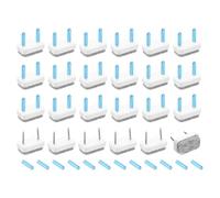 QUARKZMAN 24Pcs Almohadillas de Fieltro con Clavos, Almohadillas de Fieltro Rectangulares Deslizadores de Muebles Protectores de Piso para Muebles de Madera Mesa Sofá Silla (18mm, Blanco)
