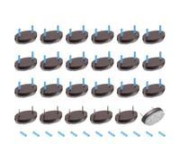 QUARKZMAN 24Pcs Almohadillas de Fieltro con Clavos, Deslizadores de Fieltro Ovalados Protectores de Piso para Muebles de Madera Patas de Mesa Sofá Silla (25mm, Marrón)