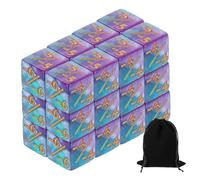 QUARKZMAN 24Pcs Dados Mágicos Contadores, Juego De Dados D6 De Vida De Acrílico con Bolsa para Accesorios De Juegos De Cartas Estándar, Azul Y Morado