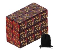 QUARKZMAN 24Pcs Dados Mágicos Contadores, Juego De Dados D6 De Vida De Acrílico con Bolsa para Accesorios De Juegos De Cartas Estándar, Rojo Y Negro