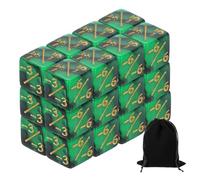 QUARKZMAN 24Pcs Dados Mágicos Contadores, Set De Dados D6 De Vida De Acrílico con Bolsa para Accesorios De Juego De Cartas Estándar, Verde Y Negro