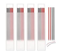 QUARKZMAN 24pcs Minas de Lápiz de Carpintero Minas de Rotulador de Agujero Profundo Sólido de 2,8mm Minas de Lápiz de Construcción, Rojo, Negro