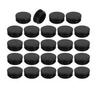QUARKZMAN 24Pcs Tapones Redondos para Tubo, Tapones Negros para Tubos, 42mm (1.65 Pulgadas) Insertos para Patas de Muebles, Protección Deslizante para Sillas, Sofás, Mesas, Estantes