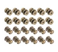 QUARKZMAN 24uds 0.34" x 0.38" Mini Redondas Perillas, Pequeño Cajón Tiradores, Gabinete Perillas Manijas Tiradores para Cómoda Armario Joyería Caja Regalo Estuches, Bronce