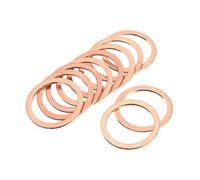 QUARKZMAN 24x30x1.5mm Arandela de Cobre Plana x 10uds Anillo Sellado para Hy Accesorios, Agua, Combustible, [Tono Cobre]