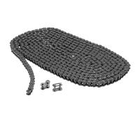 QUARKZMAN #25/04C-1 Cadena de Rodillos de 10 Pies de Longitud y Paso de 1/4" de Acero al Carbono con 2 Eslabones Maestros de Conexión Gratuitos para Mini Motos, 480 Eslabones