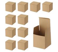 QUARKZMAN 25 Pcs Cajas De Regalo Color Marrón Claro 4"x4"x4" Cajas De Regalo Kraft Para Dulces Con Tapa Cajas Cubo A Granel Para Manualidades Regalos De Boda Navidad Cumpleaños