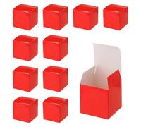QUARKZMAN 25 Pcs Cajas De Regalo Rojas, 4"x4"x4" Cajas De Regalo De Papel Kraft Para Dulces Con Tapas Cajas De Regalo Al Por Mayor Para Manualidades Cupcakes Navidad Bodas Regalos Cumpleaños