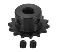 QUARKZMAN #25 Piñón Cadena Rodillos 8 Mm Diámetro Interno 31.5 Mm Diámetro Externo 14 Dientes Acero Al Carbono C45 Piñón Cadena Y Chavetero 3x1.4 Mm Para Cadena ISO 04C Negro