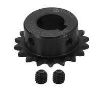 QUARKZMAN #25 Piñón Cadena Rodillos Diámetro Interior 14mm Diámetro Exterior 39.5mm 18 Dientes Acero Al Carbono C45 Piñón Chavetero 5x2.3mm Para Cadena ISO 04C Negro